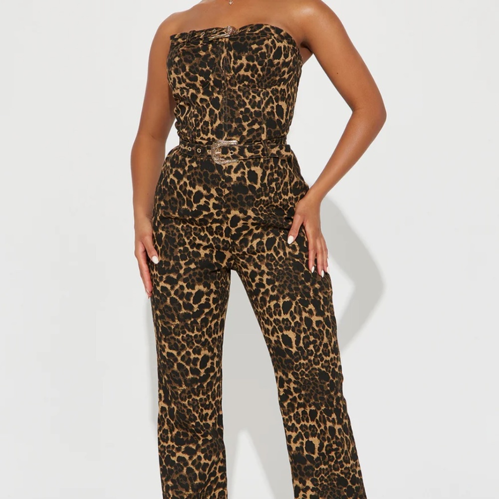 Hotlanta Leopard Denim Jumpsuit